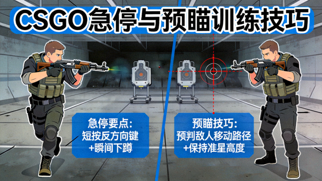 CSGO急停与预瞄训练技巧演示画面