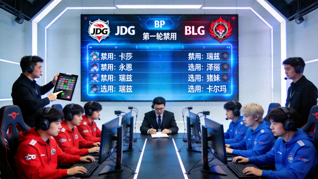 LPL夏季赛焦点对决双方战队BP博弈现场画面