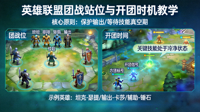 英雄联盟团战站位与开团时机教学演示画面